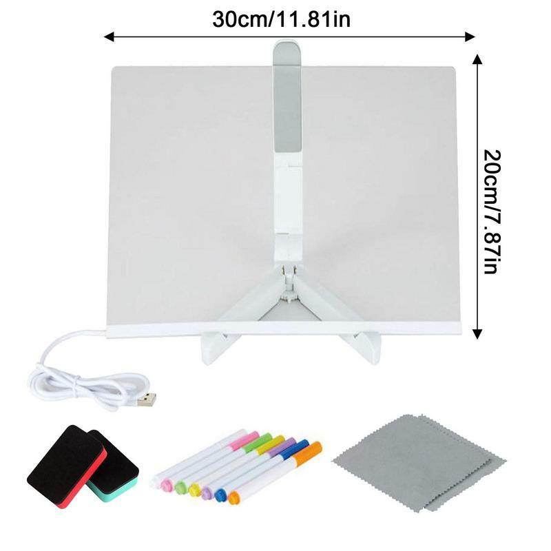 Tableau de licence en acrylique effaçable à sec avec support lumineux, tableau de programme de licence 03, peinture à dessin LED