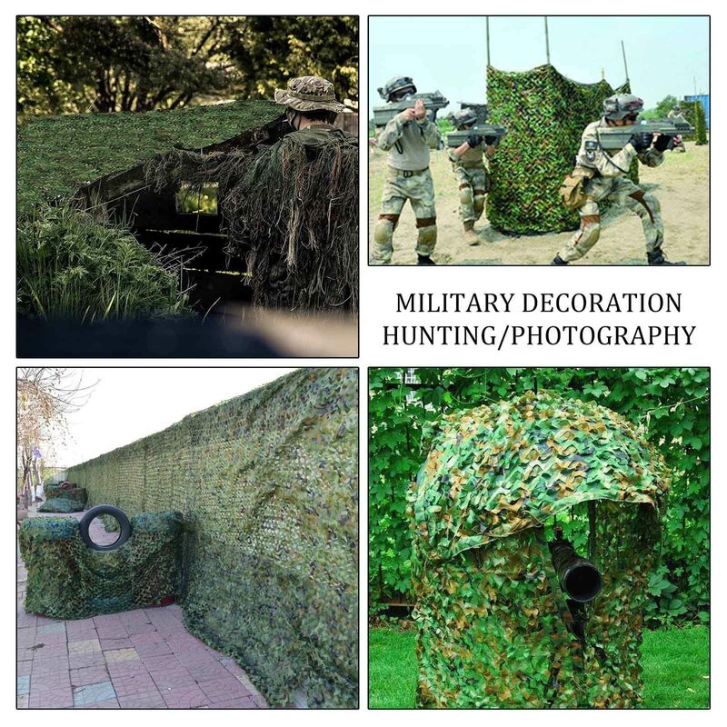 Redes de camuflaje, redes de ocultación de caza, refugio solar, redes de sombreado de suelo de entrenamiento militar, redes de valla, decoración de jardín
