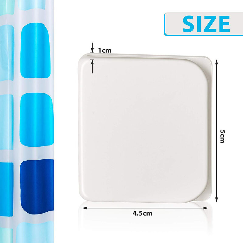 Clip per tende da doccia in ABS bianco tenda da doccia 5x4x1cm morsetti fissi in ABS clip in plastica bianca clip per tende da doccia