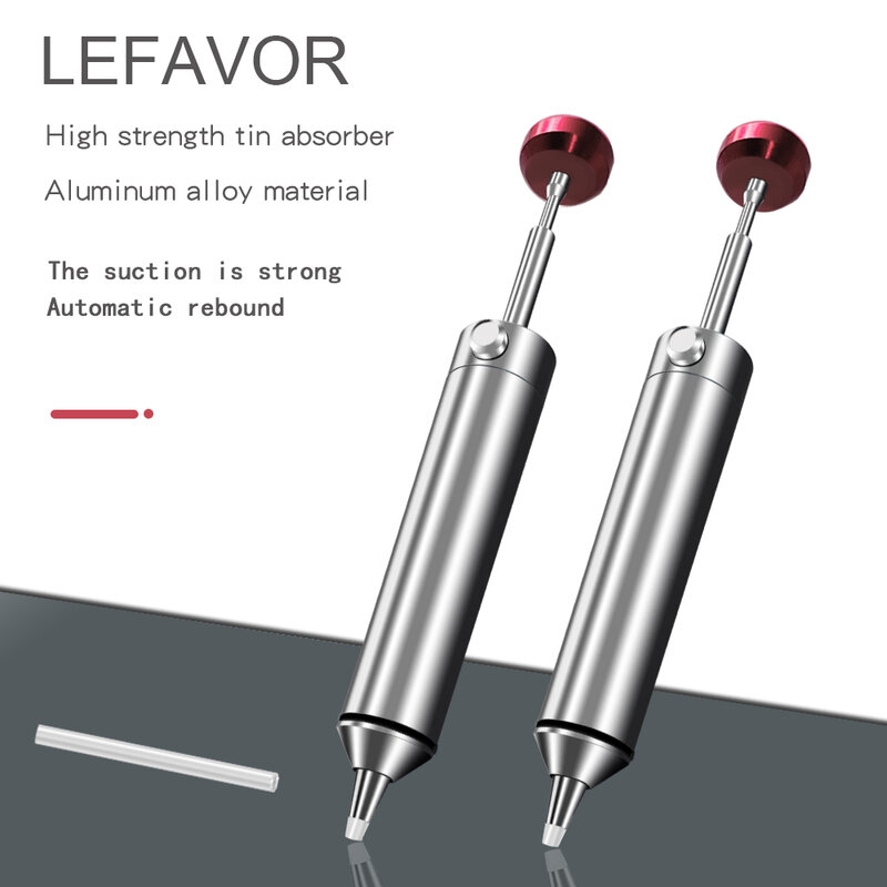 LEFAVOR-Potente bomba desoldadora de aluminio, pistola de succión de estaño, succionador de soldadura, eliminación de pluma, herramienta de reparación de soldadura de hierro al vacío