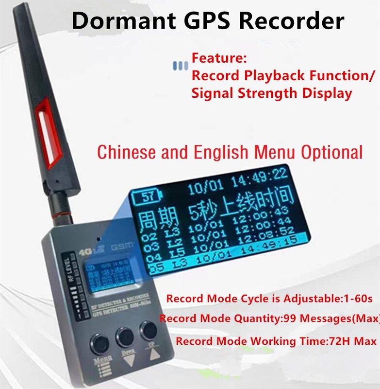 Detektor lokalizator GPS wykrywa i lokalizuje ukryte kamery szpiegowskie Mini kamery podsłuchów GSM i urządzeń szpiegowskich z sygnałem dźwiękowym.