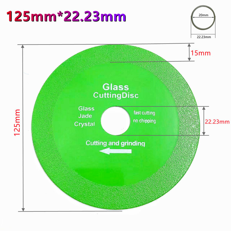 22.23mm Glass Cutting Disc 100 115 125mm Diamond Marble Saw Blade Jade Crystal Wine Bottles Grinding Cutting Grinding Disc Tool