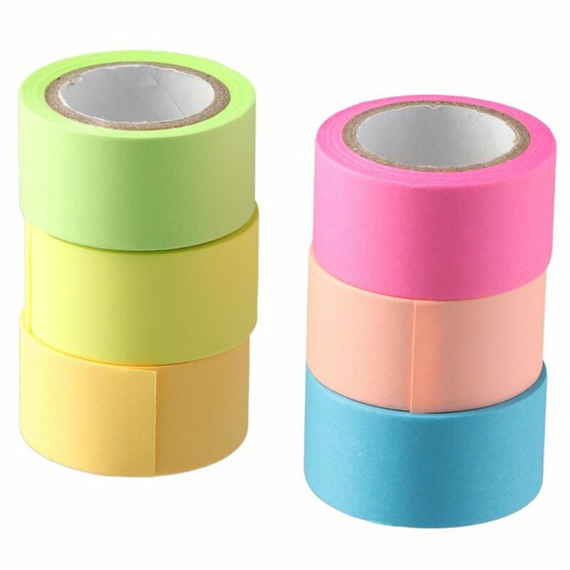 1.81 Inch Hand Ledger Tape Multipurpose Multicolour Paper 12 Rolls Highlighter Tapes Removable Fluorescent Tapes Office