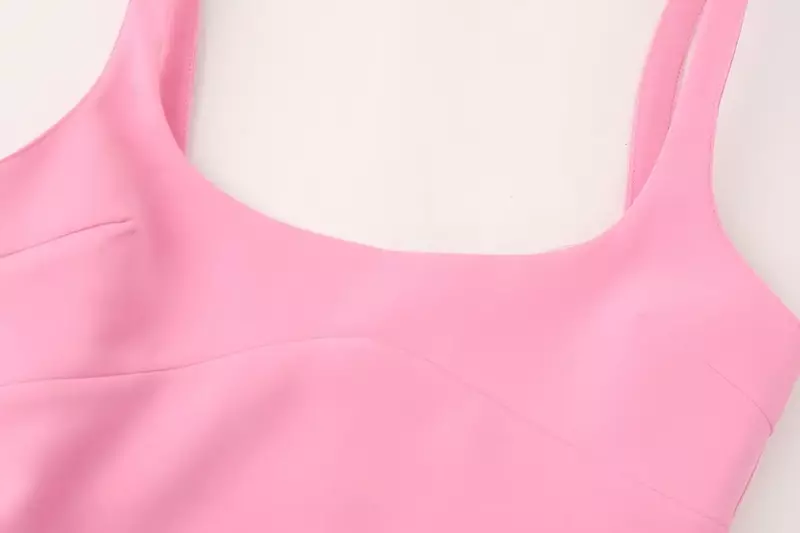 Women's 2024 New Unique Fashion Rear split design Slim Sling Midi Dress Retro Sleeveless Backless Women's Dress Mujer