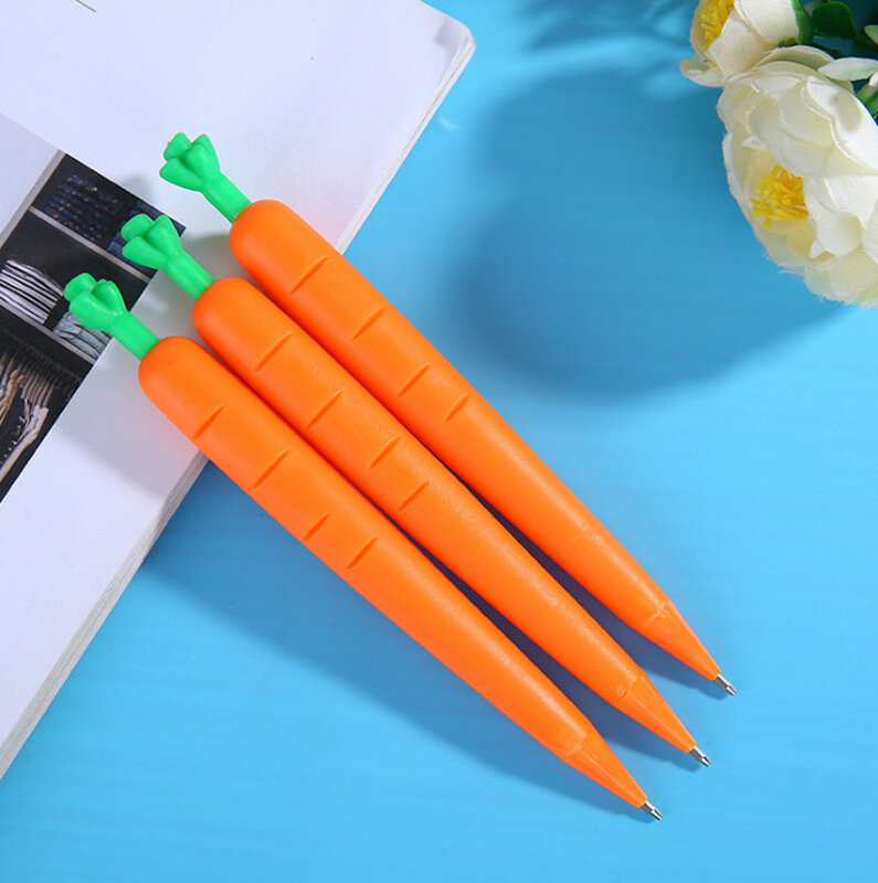 Kawaii marchew ołówek automatyczny sztuczne warzywo kształt ołówek automatyczny miękki klej śliczny ołówek ucznia papiernicze hurtownia