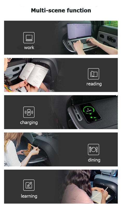 for Tesla Rear Seat Bracket Folding Table Board Laptop Sundries Drink Table Bracket Mobile Phone Charging Multi-Function Goods