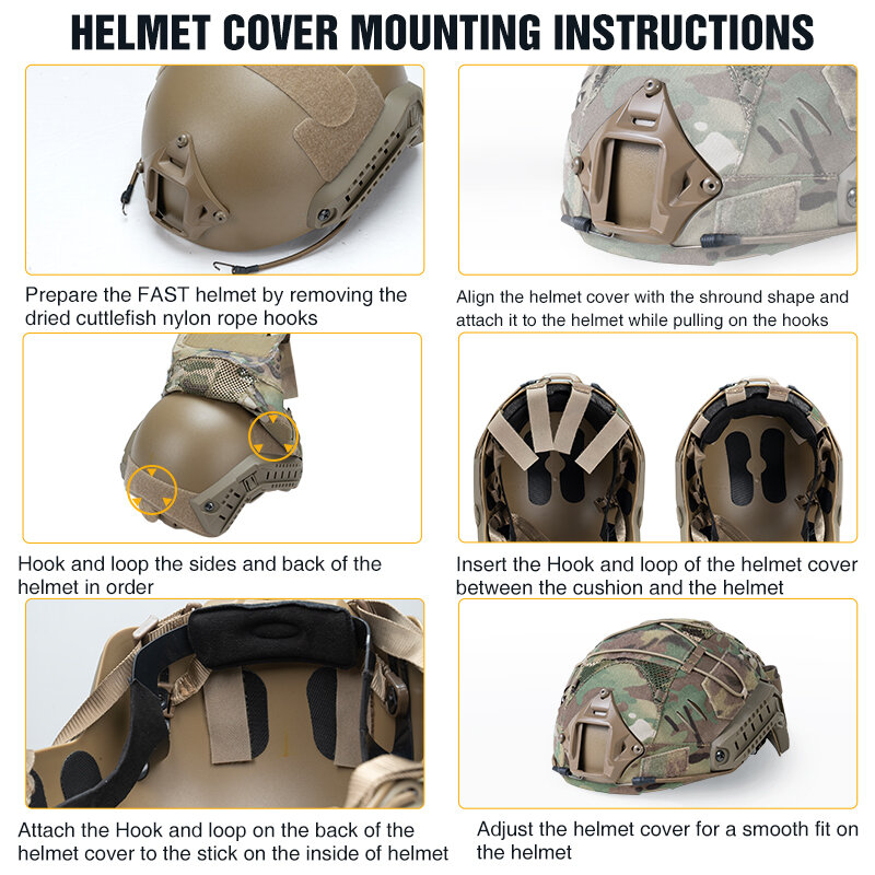 Idogear taktische helm abdeckung für schnellen helm mit nvg batterie beutel kopf bedeckung jagd zubehör