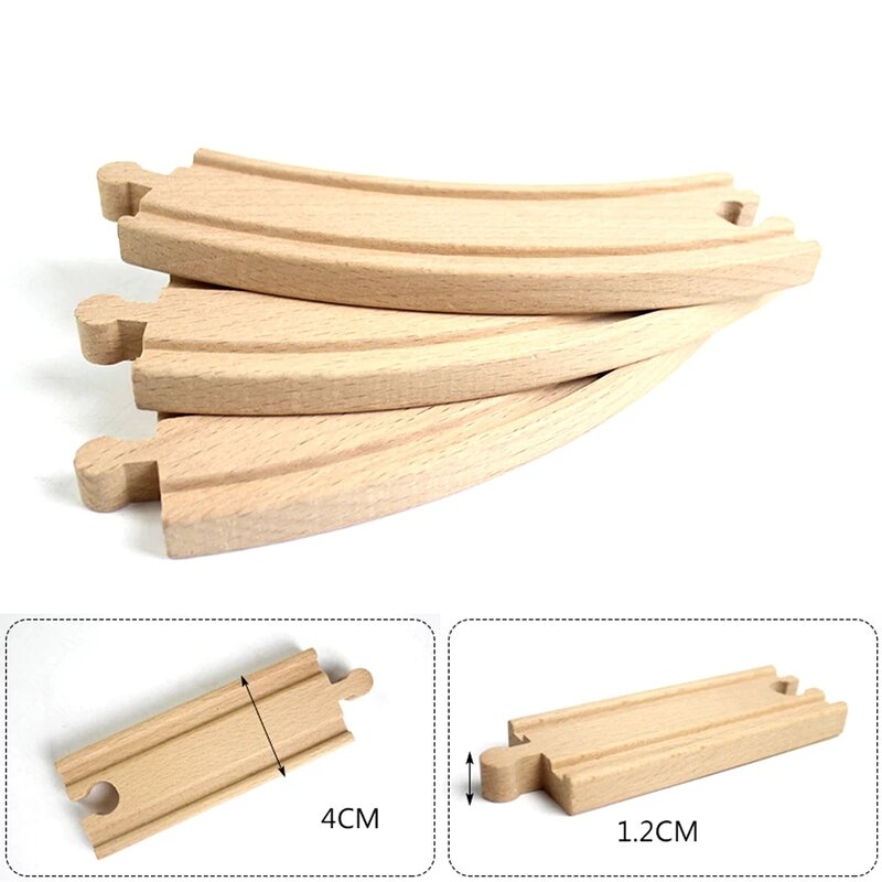 10/20/37pcs Wooden Track Beech Wooden Railway Train Track Accessories fit for Brand Tracks Educational Toys for Children Gift