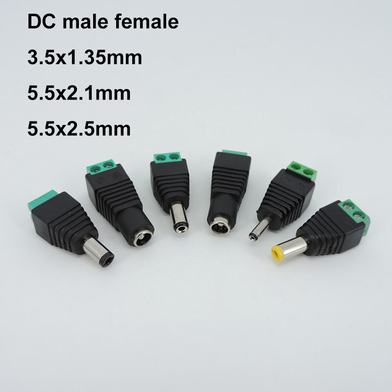 アダプタータイプDC,LEDストリップライト,メスおよびオスコネクタ,5.5x2.1mm, 5.5x2.5mm, 3.5x1.35mm,j17