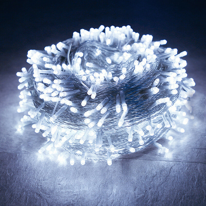 Wtyczka EU 10M-100M LED Fairy światła ogrodowe zewnętrzna girlanda wodoodporna bożonarodzeniowe girlandy żarówkowe na wystrój nowego roku weselne