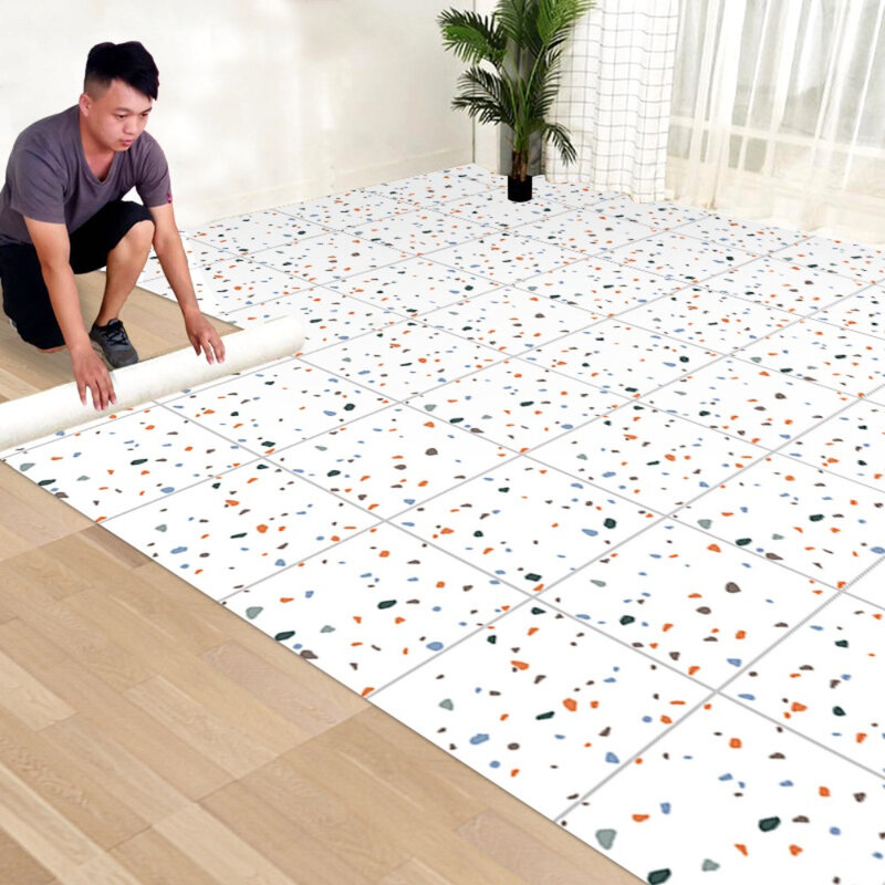 Pegatinas de suelo de PVC autoadhesivas a prueba de humedad, papel de pared impermeable para dormitorio, baño, decoración del hogar, papel tapiz para sala de estar