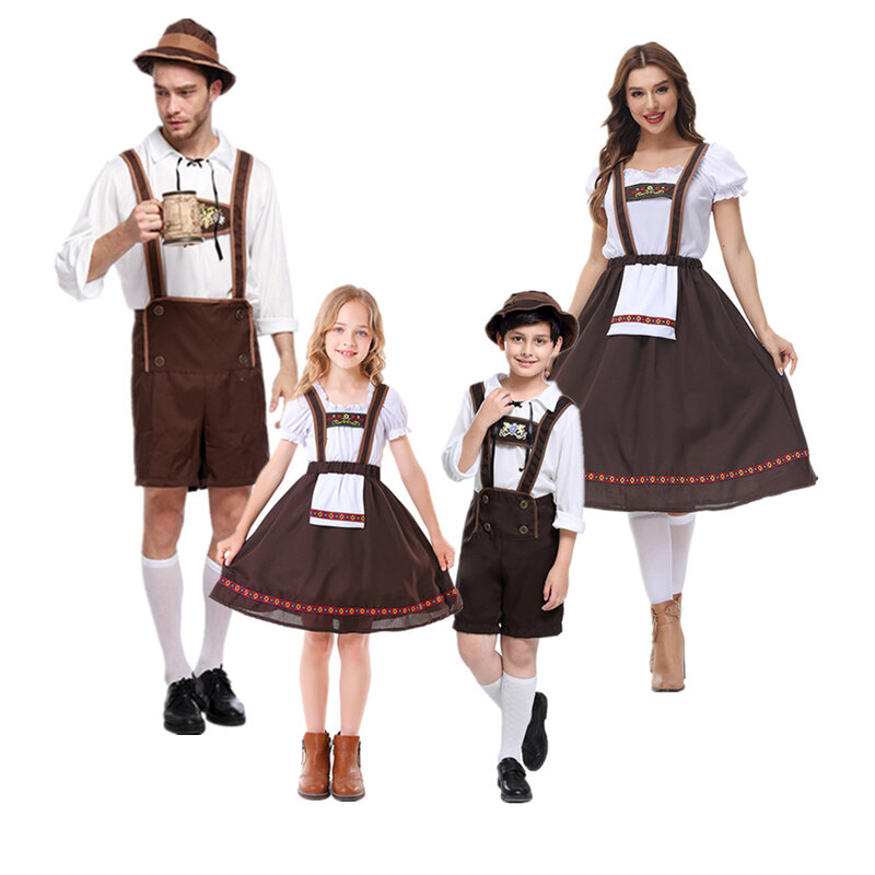 Oktoberfest Costume Parade Tavern Bartender Waitress Outfit Cosplay Carnival Halloween Fancy Party Dress Parent-child clothing