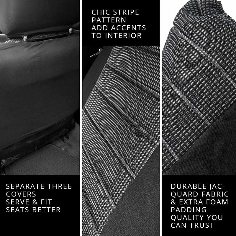 Universal Car Seat Covers Full Set Cloth Set for Most Sedans Vans SUVs Trucks Car Seat Protector Front and Rear Back Seat Covers