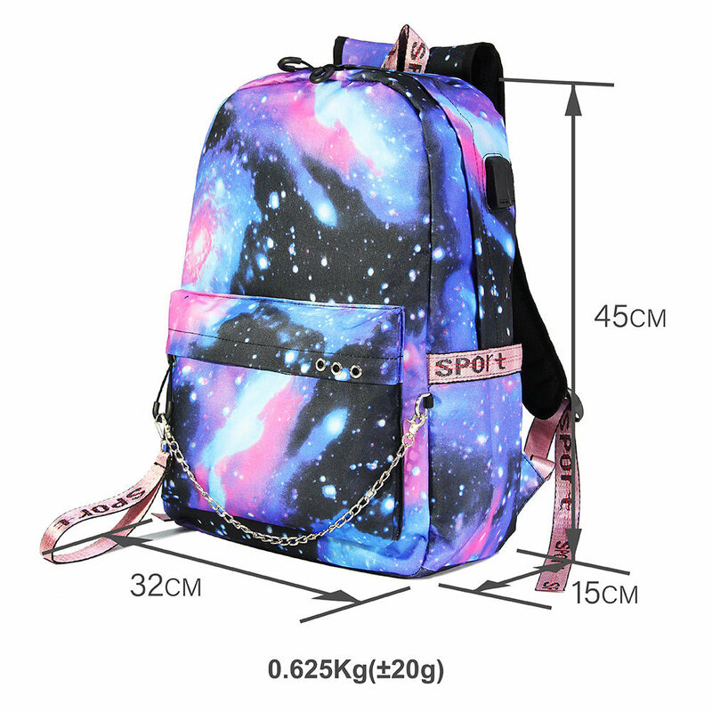 Disney Luca Sea Monster USB Backpack School Bag Laptop Rucksack Women Men Backbag Travel Daypacks Chain Backpack Mochilas