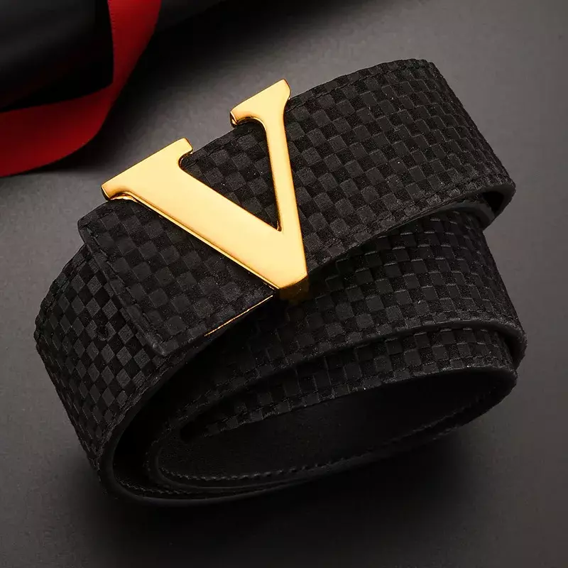 Cinturones de diseñador de marca de lujo para hombres y mujeres, correa de cuero genuino con hebilla automática en V, alta calidad, 2024