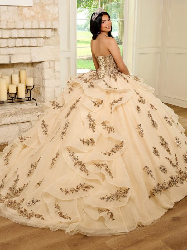 Платье для выпускного вечера с блестками и аппликацией, милое длинное изящное платье принцессы со съемными рукавами и оборками, 16 цветов