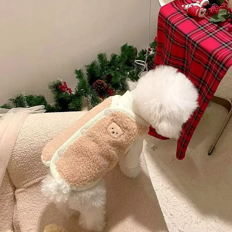 Zimowe ubrania dla psa śliczny miś ciepły płaszcz dla psa bluza szczeniak dla małego odzież dla psów kurtka buldog francuski Chihuahua