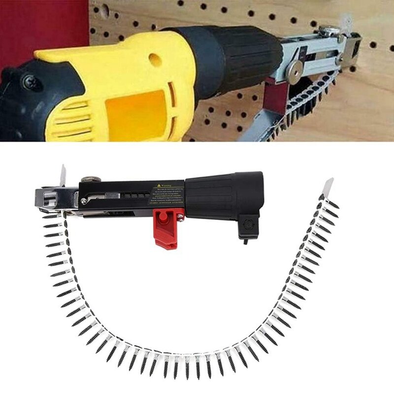 Adaptador automático de pistola de clavos de cadena, equipo de apriete de tornillo de taladro eléctrico instalado en taladro eléctrico con destornillador duradero