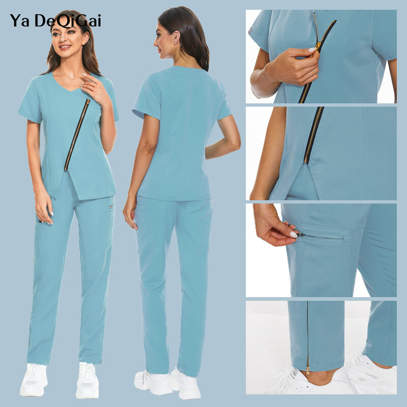 Operations saal Frauen Kleidung Kurzarm V-Ausschnitt Arbeiter Peeling Uniformen Sommer Uniformen medizinisches Zubehör