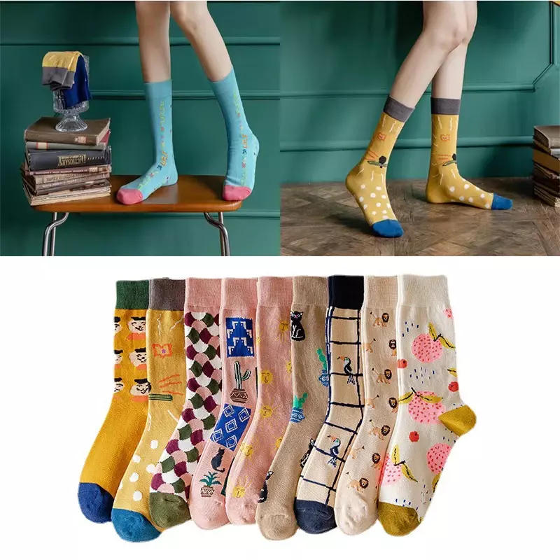 La nueva versión coreana de los calcetines tendencia personalidad red en el tubo calcetines de algodón japoneses