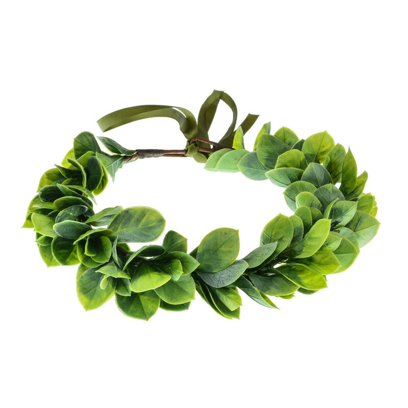 Neue Grüne Pflanze Kranz Frische Braut Kopfschmuck Einfache Grüne Blätter Kranz Frauen Haar Hoop Prinzessin Hochzeit Strand Haar Band