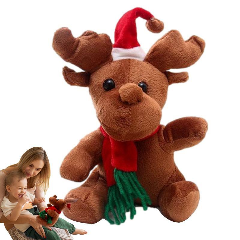 Stuffed Deer Plush Elk Shape Animals Plush Toy With Santa Hat Soft And Comfortable Elk Plushie Animal Toy Plush Doll For Chair