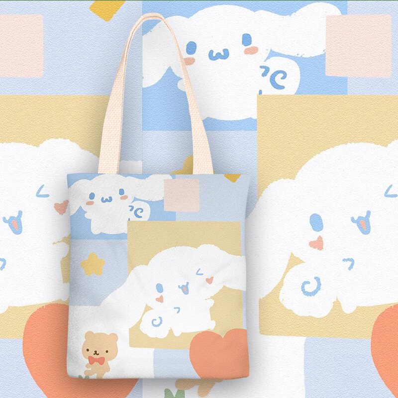 Sanrio Hello Kitty Kuromi Plush Pocketbook Cinnamoroll เรียบง่ายสะพายไหล่ My Melody Pochacco กระเป๋าถือกระเป๋าเป้สะพายหลังของเล่น