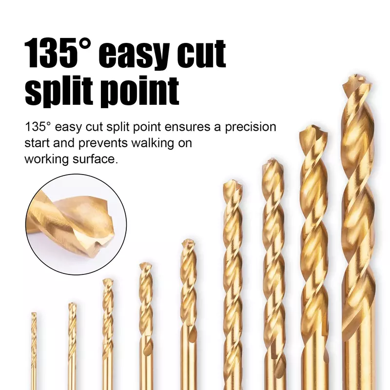 Hex Shank Titanium HSS Twist Drill Bit Set for Quick Change Wood Metal Hole Cutter Core Drilling Tool Power Tools Accessories