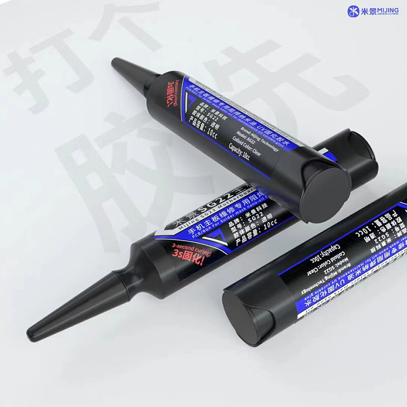 Mijing SG22 aceite Nano de curado UV para placa base de teléfono móvil, cable de salto, secado rápido, Máscara de Soldadura, flujo de soldadura, 3 segundos
