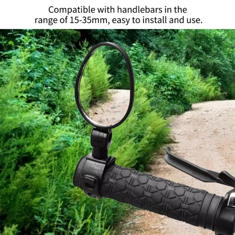 2pcs Adjustable Rotate Bicycle Auxiliary Rearview Mirror Handlebar Mount Wide-Angle Convex Mirror Cycling Rear View Mirrors