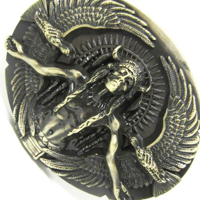 Ceinture cool en alliage de zinc pour homme, motif en forme d'aigle indien rétro