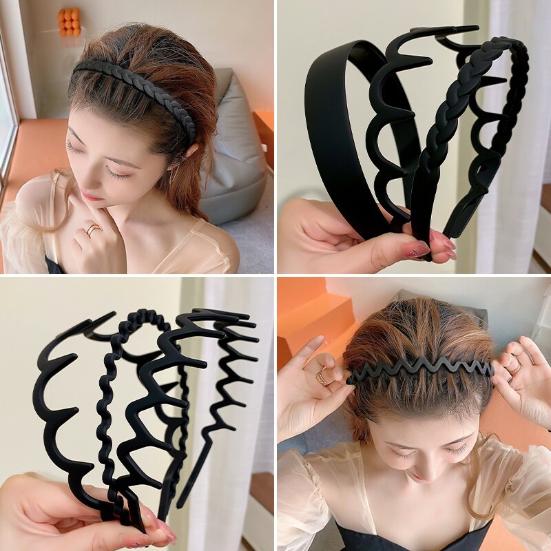 Aishg schwarz Serie gefrostet Gesicht waschen Haarband koreanische Version von Acryl Stirnband für Männer und Frauen Haarband Haarschmuck
