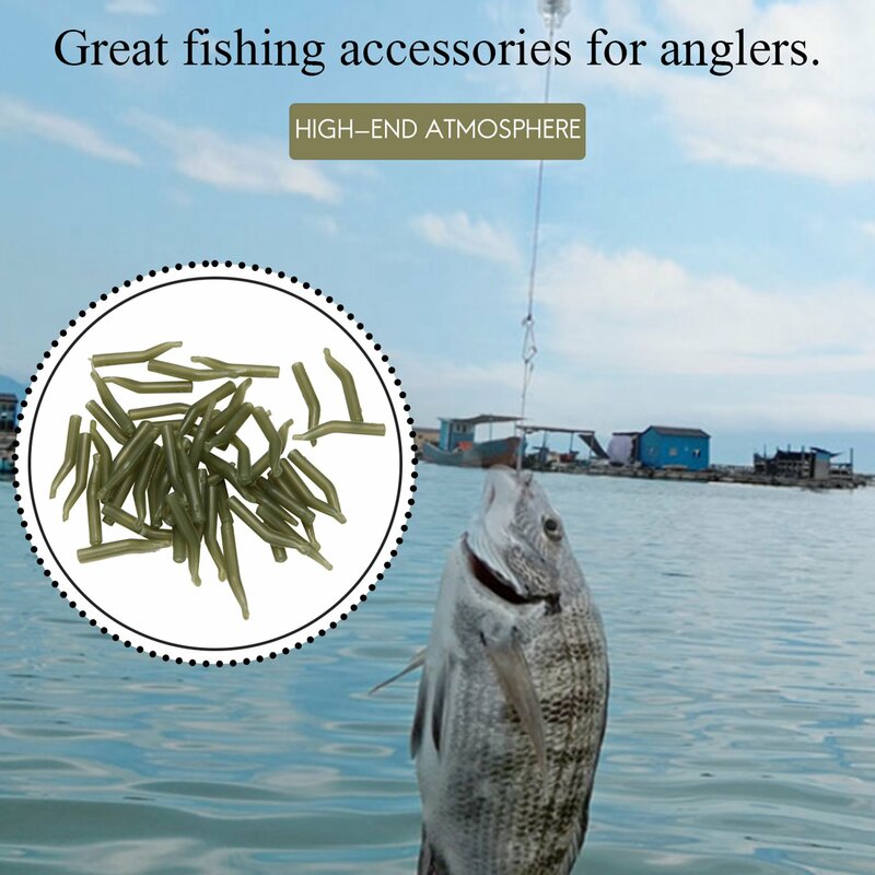 50Pcs/Lot Carp Fishing Hook Sleeve Hair Rig Line Aligner Soft Anti Tangle Fishing Kickers / Line Aligners Accessories