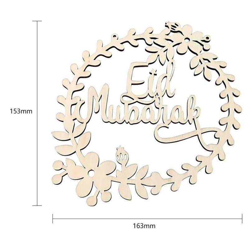 Nuovo 5 pezzi in legno Eid Mubarak Ramadan ornamento musulmano islamico appeso ciondolo Decoraion