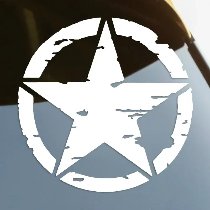 Car Sticker Distressed Star Die-Cut Vinyl Five Stars Decal Waterproof Auto Decors on Car Body Bumper Rear Window