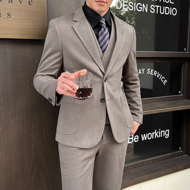 New Fashion Suit Coat Men's Slim Fit High Quality Fabric Elegant Luxury Suit Coat Business Leisure Wedding Plus Size Suit 5XL-M