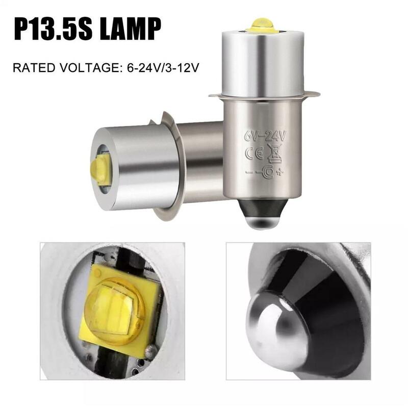 Bombilla LED de repuesto para linterna p13.5S, 1W/3W, 3-12V/6-24V, ecológica, superbrillante, de alto rendimiento, 2 unidades