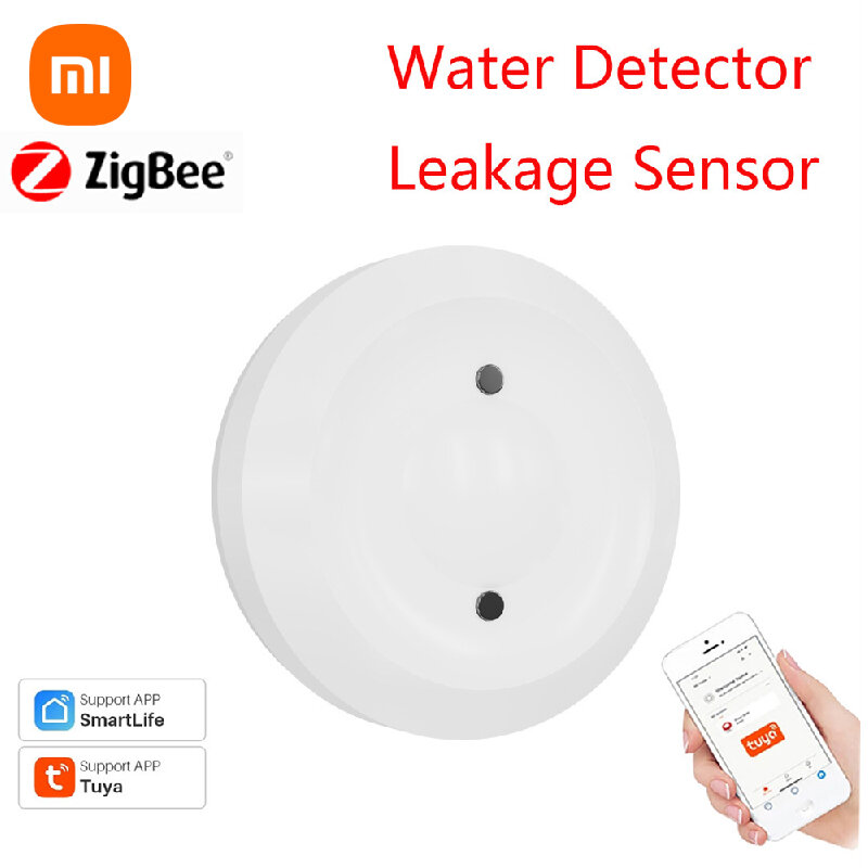 Xiaomi Zigbee Sensor celup air, Alarm pintar Sensor kebocoran kehidupan, aplikasi pemantauan jarak jauh detektor kebocoran air Tuya