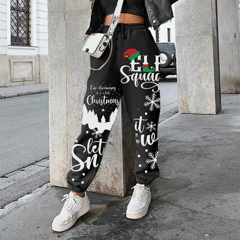 2023 African Clothes for Women Spring Autumn African Women Printing Polyester Long Pant Christmas Clothes
