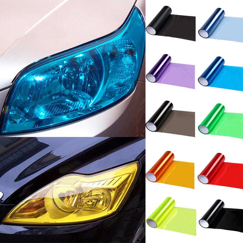 Película protectora de vinilo para faros delanteros, pegatina de luz trasera de faro automático, lámina de vinilo tinte, pegatina Universal Multicolor