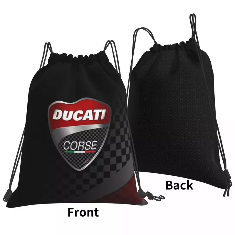 Ducati Corse Logo Design Art Backpack Drawstring Bags Drawstring Bundle Pocket Sports Bag Book Bags For Man Woman Students