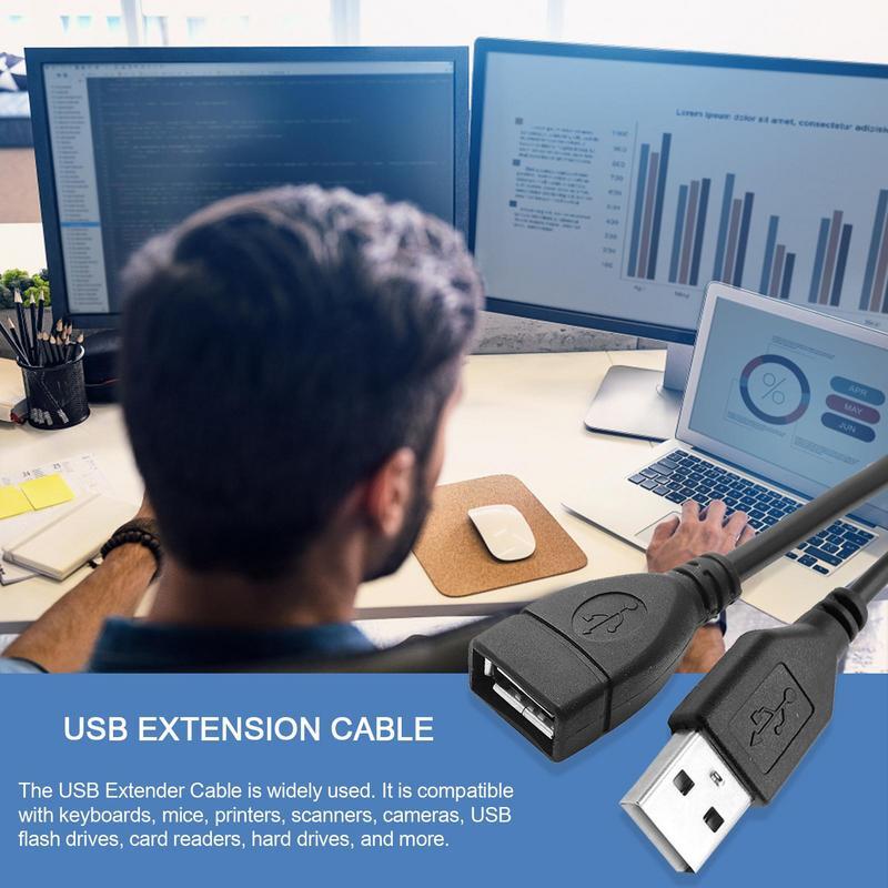 Cable de extensión USB 2,0, 0,5/0,6/0,7/0,8/1/1, línea de transmisión de datos cableada, extensión de datos de proyector de pantalla de velocidad Ultra alta