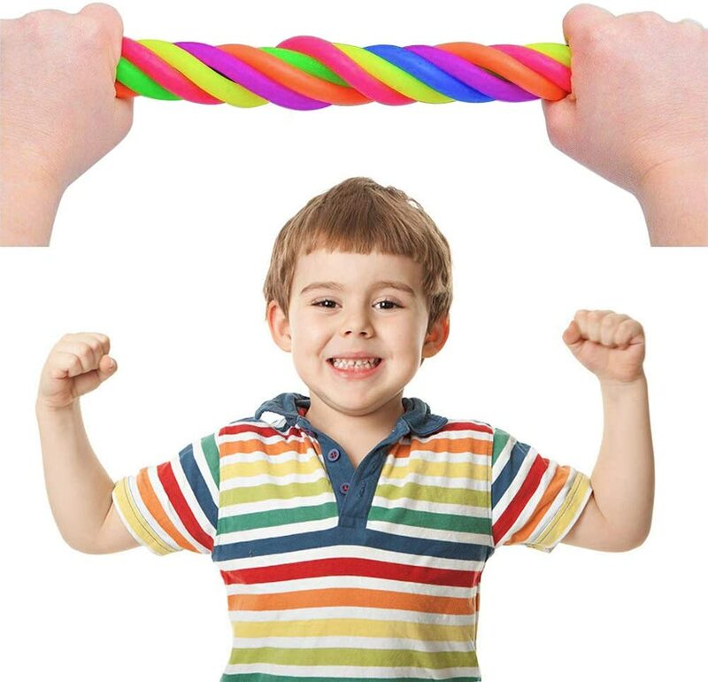 Stretchy String Fidgets Brinquedos Sensoriais para Crianças e Adultos, Resistência Squeeze Força, Noodle e Stress Reliever, Pacote de 6