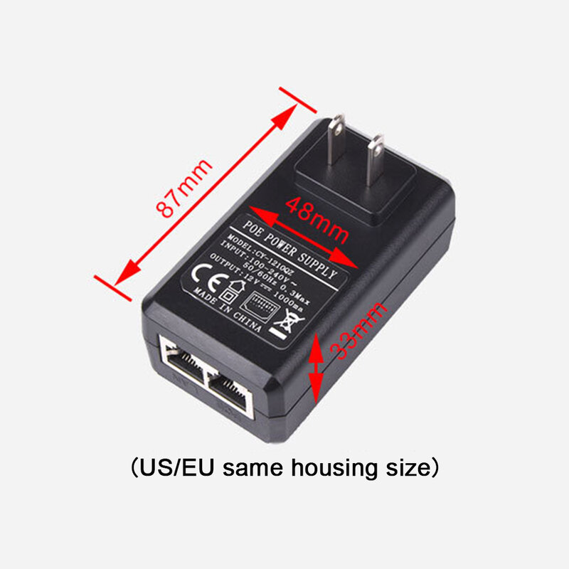 1000Mbps POE Injector 15V1A/24V1A/48V0.5A Output EU US Plug For CCTV IP Camera Power Supply POE Adapter Phone AP