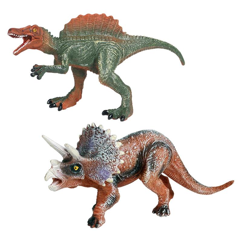 2X реалистичные фигурки динозавров для подарка на день рождения, коллекционное украшение для детей
