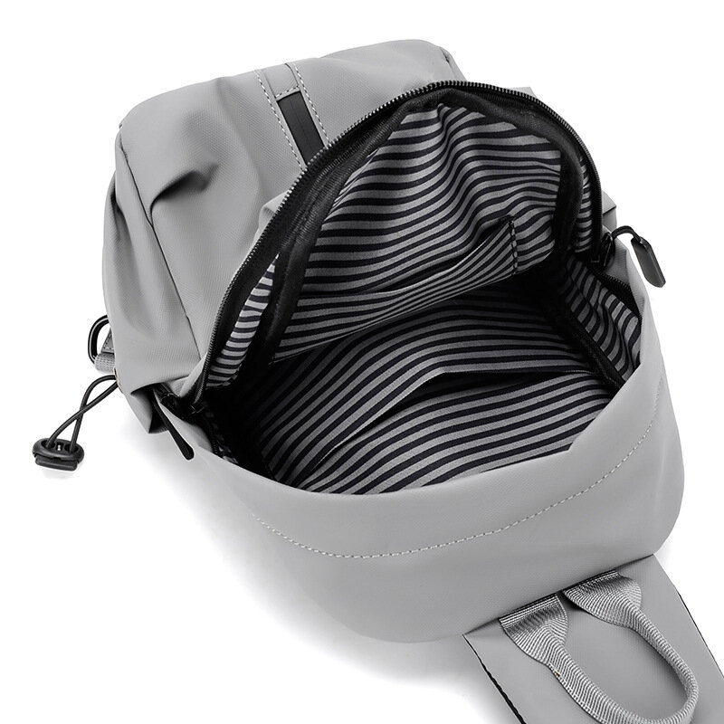 男性用チェストストラップ付き防水バックパック,ショルダーストラップ付きチェストバッグ,ユニセックス,USB充電