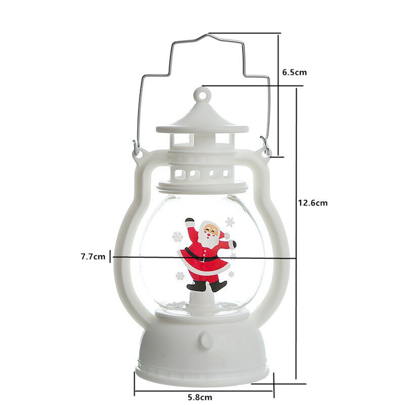 YOUZI-ABS Christmas LED Light, Alimentado por Bateria, Sem Fumaça, Vintage, Lâmpada, Decoração para Pequenos Espaços, 3 Modos