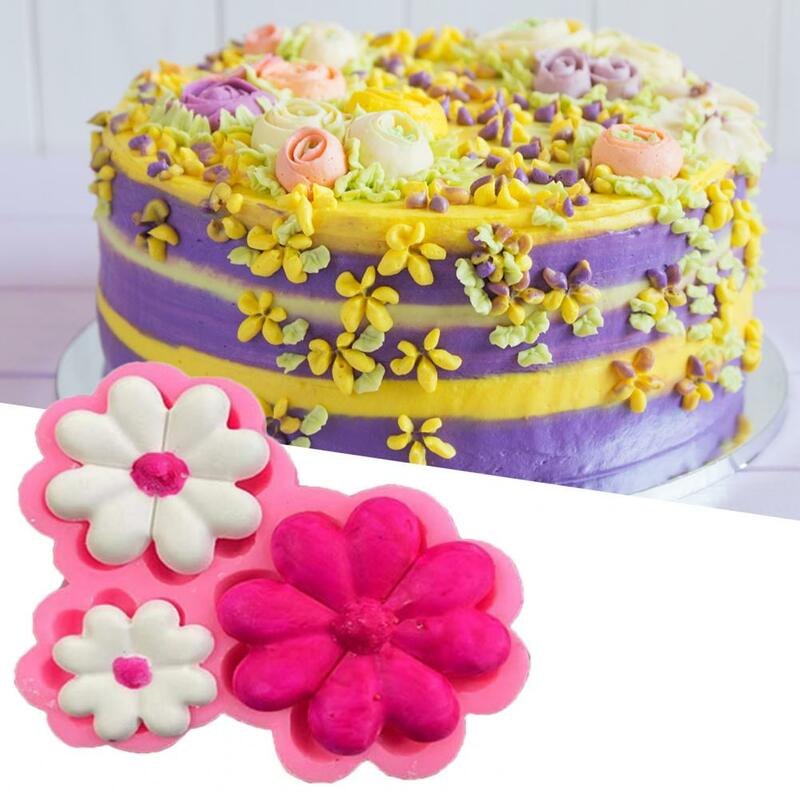 Molde de bolo leve molde de silicone bpa livre ampla gama uso bonito mini flores doces molde de silicone