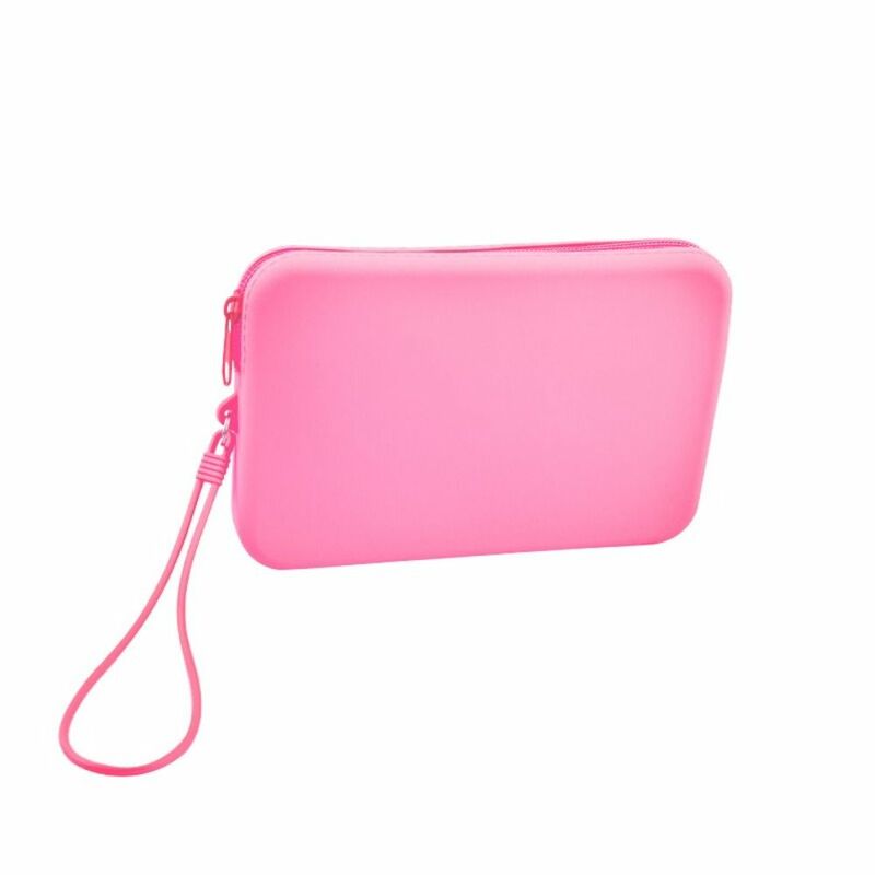 Borsa cosmetica quadrata portatile borsa portaoggetti in Silicone impermeabile di grande capacità Mini portamonete Casual portamonete per trucco