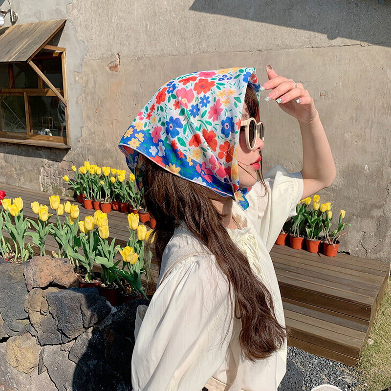 Bufanda de moda e informal para mujer, pañuelo artístico para la cabeza, decorativo, primavera y verano